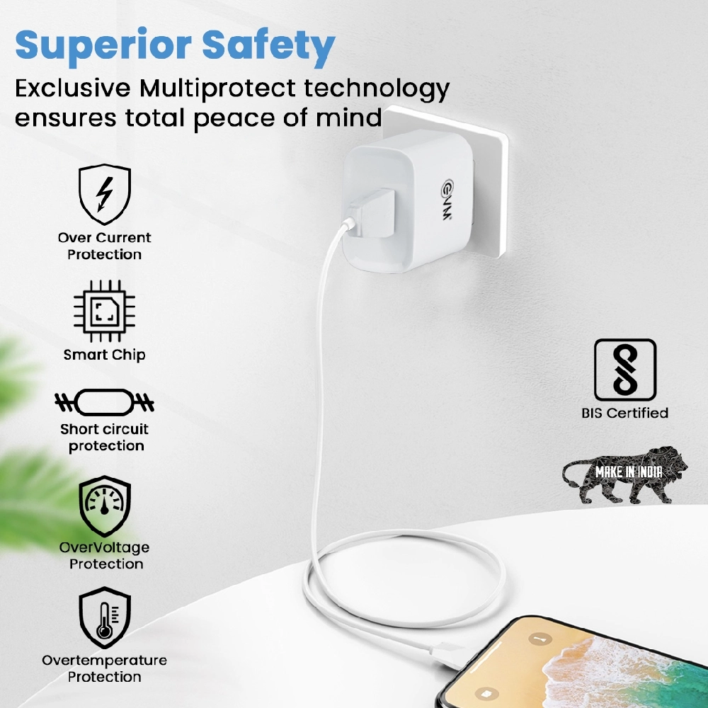 EVM Mobile Smart Charger with Cable (USB to Type-C) 12W view 3